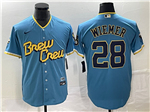 Milwaukee Brewers #28 Joey Wiemer Powder Blue 2022 City Connect Jersey