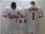 St. Louis Cardinals #1 Ozzie Smith Vintage White Jersey