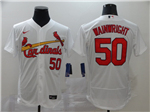 St. Louis Cardinals #50 Adam Wainwright White Flex Base Jersey