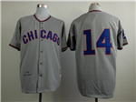 Chicago Cubs #14 Ernie Banks 1968 Throwback Grey Jersey