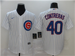 Chicago Cubs #40 Willson Contreras White Cool Base Jersey