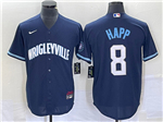 Chicago Cubs #8 Ian Happ Navy City Connect Cool Base Jersey