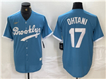 Los Angeles Dodgers #17 Shohei Ohtani Light Blue Cooperstown Collection Jersey