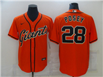 San Francisco Giants #28 Buster Posey Orange Cool Base Jersey