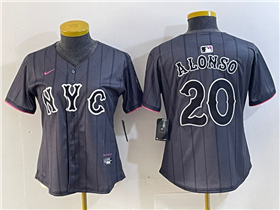 New York Mets #20 Pete Alonso Graphite Women's 2024 City Connect Limited Jersey