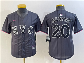 New York Mets #20 Pete Alonso Graphite Youth 2024 City Connect Limited Jersey