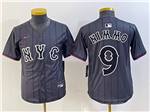 New York Mets #9 Brandon Nimmo Graphite Youth 2024 City Connect Limited Jersey