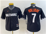 Baltimore Orioles #7 Jackson Holliday Youth Black City Connect Jersey
