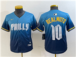 Philadelphia Phillies #10 J.T. Realmuto Youth Blue 2024 City Connect Limited Jersey