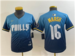 Philadelphia Phillies #16 Brandon Marsh Youth Blue 2024 City Connect Limited Jersey