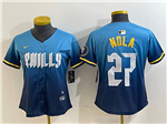 Philadelphia Phillies #27 Aaron Nola Women's Blue 2024 City Connect Limited Jersey