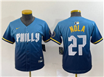 Philadelphia Phillies #27 Aaron Nola Youth Blue 2024 City Connect Limited Jersey