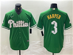 Philadelphia Phillies #3 Bryce Harper Green St.Patricks Limited Jersey