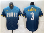 Philadelphia Phillies #3 Bryce Harper Blue 2024 City Connect Limited Jersey