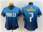 Philadelphia Phillies #7 Trea Turner Women's Blue 2024 City Connect Limited Jersey