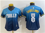 Philadelphia Phillies #8 Nick Castellanos Women's Blue 2024 City Connect Limited Jersey