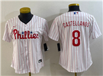 Philadelphia Phillies #8 Nick Castellanos Women's White Jersey