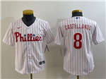 Philadelphia Phillies #8 Nick Castellanos Youth White Jersey