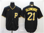 Pittsburgh Pirates #21 Roberto Clemente Black Cool Base Jersey