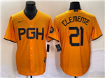 Pittsburgh Pirates #21 Roberto Clemente Gold 2023 City Connect Jersey
