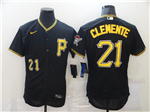 Pittsburgh Pirates #21 Roberto Clemente Black Flex Base Jersey