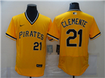 Pittsburgh Pirates #21 Roberto Clemente Gold Flex Base Jersey
