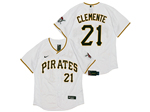 Pittsburgh Pirates #21 Roberto Clemente White Flex Base Jersey