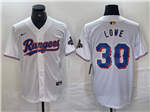 Texas Rangers #30 Nathaniel Lowe White 2024 Gold Collection Limited Jersey