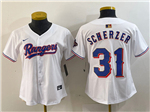 Texas Rangers #31 Max Scherzer Women's White 2024 Gold Collection Limited Jersey