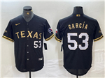 Texas Rangers #53 Adolis Garcia Black Gold Fashion Jersey