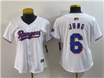 Texas Rangers #6 Josh Jung Women's White 2024 Gold Collection Limited Jersey