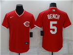 Cincinnati Reds #5 Johnny Bench Vintage Red Jersey