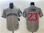 Minnesota Twins #23 Royce Lewis Gray Pinstripe Limited Jersey