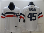 Chicago White Sox #45 Michael Jordan White Cooperstown Collection Cool Base Jersey