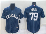 Chicago White Sox #79 José Abreu Blue Pinstripe Cool Base Jersey