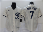 Chicago White Sox #7 Tim Anderson White with name 2021 Field of Dreams Cool Base Jersey 