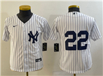 New York Yankees #22 Juan Soto Youth White Without Name Cool Base Jersey