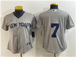 New York Yankees #7 Mickey Mantle Women's Gray Away Limited Jersey