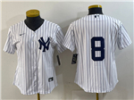 New York Yankees #8 Yogi Berra Women's White without Name Cool Base Jersey