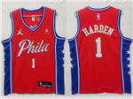 Philadelphia 76ers #1 James Harden 2021-22 Red Statement Edition Swingman Jersey