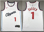 Los Angeles Clippers #1 James Harden 2024-25 White Swingman Jersey