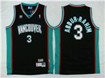 Vancouver Grizzlies #3 Shareef Abdur-Rahim Black Hardwood Classics Jersey