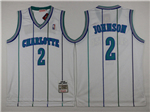 Charlotte Hornets #2 Larry Johnson 1992-93 White Hardwood Classics Jersey