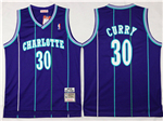 Charlotte Hornets #30 Dell Curry Purple Hardwood Classics Jersey