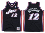 Utah Jazz #12 John Stockton 1998-99 Black Hardwood Classics Jersey