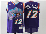 Utah Jazz #12 John Stockton Purple Hardwood Classics Jersey