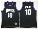 Sacramento Kings #10 Mike Bibby Throwback Black Jersey