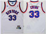 New York Knicks #33 Patrick Ewing Throwback White Jersey