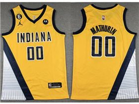 Indiana Pacers #00 Bennedict Mathurin 2022-23 Gold Statement Edition Swingman Jersey