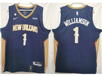 New Orleans Pelicans #1 Zion Williamson 2022-23 Navy Blue Swingman Jersey